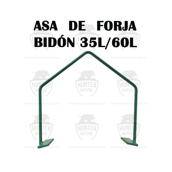 ASA-FORJA-soporte-metalico-bidon-comedero-automatico-caza-dispensador-120L-jabali-aguardos-verde-hunternature