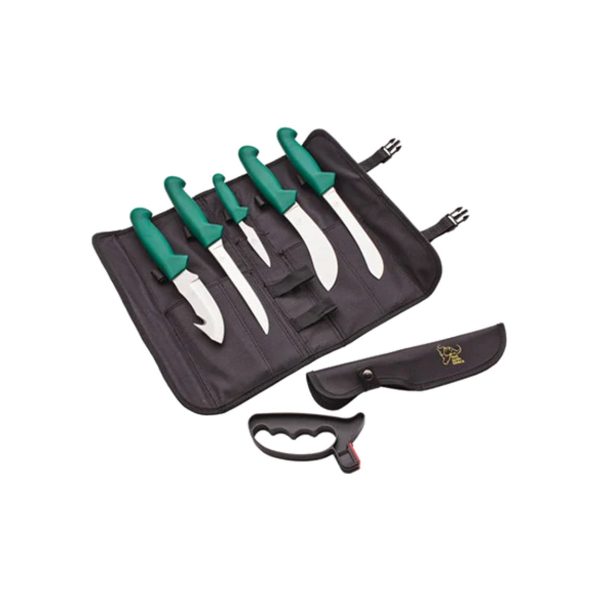 Set de 5 cuchillos de caza con afilador Buffalo River