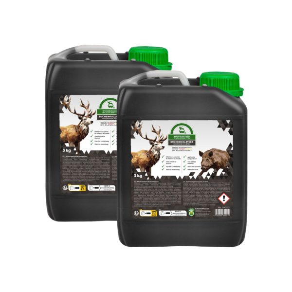 Pack 2 garrafas de atrayente con resina de haya para jabalí y venado Eurohunt 3 kg