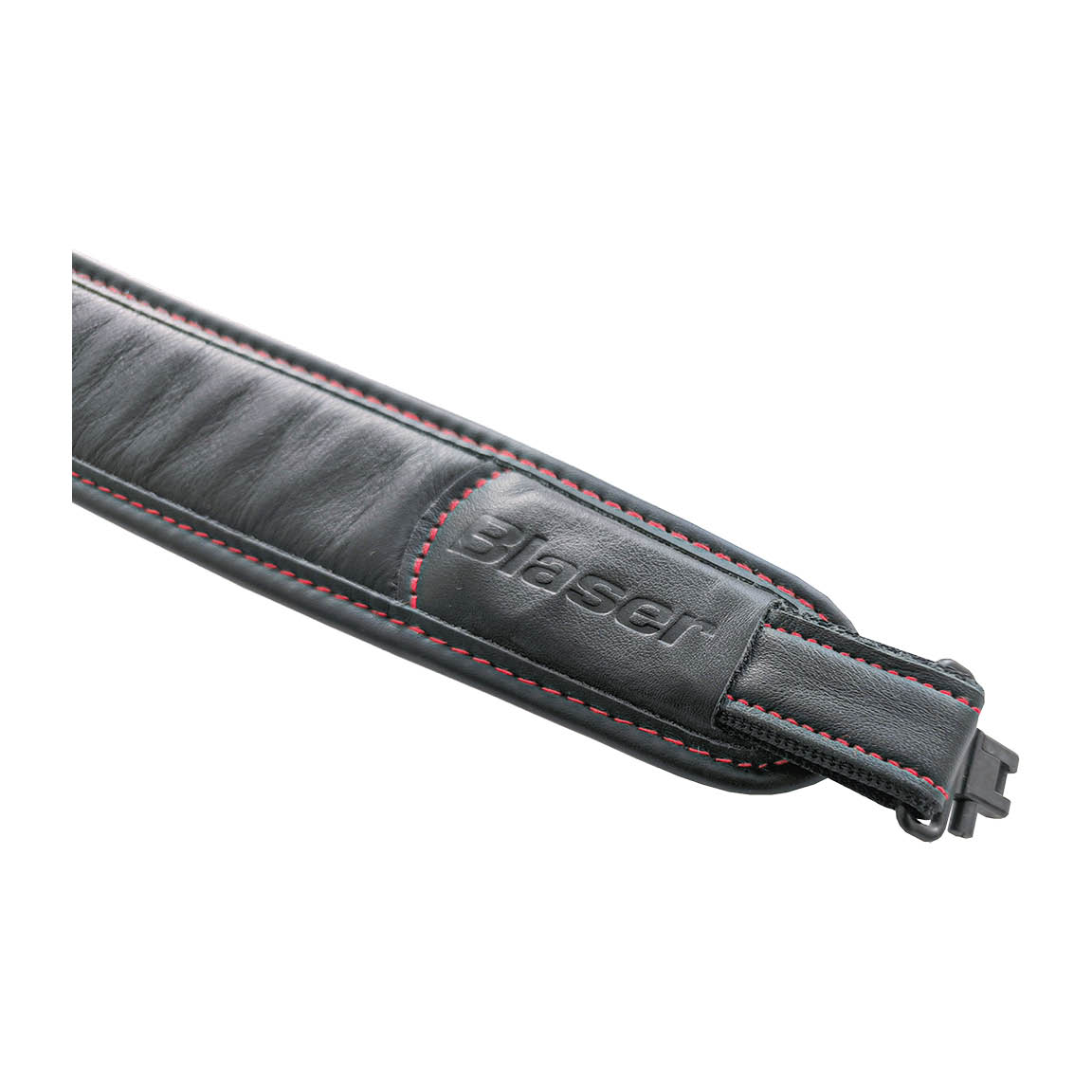 Correa para rifle Blaser Monza cuero negro y costura roja