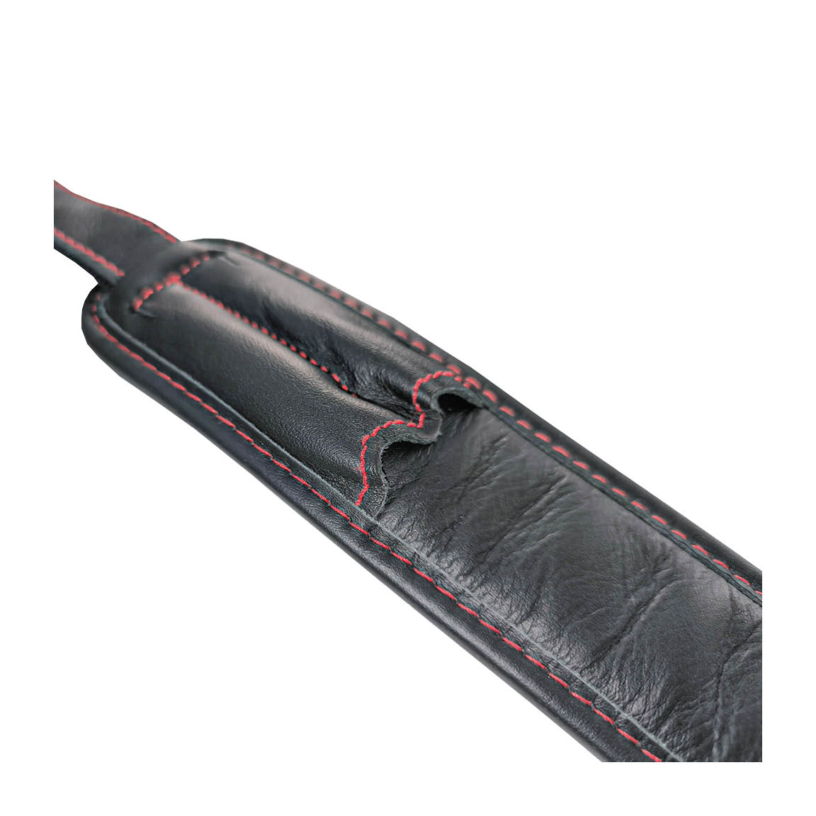Correa para rifle Blaser Monza cuero negro y costura roja (4) Correa para rifle Blaser Monza cuero negro y costura roja