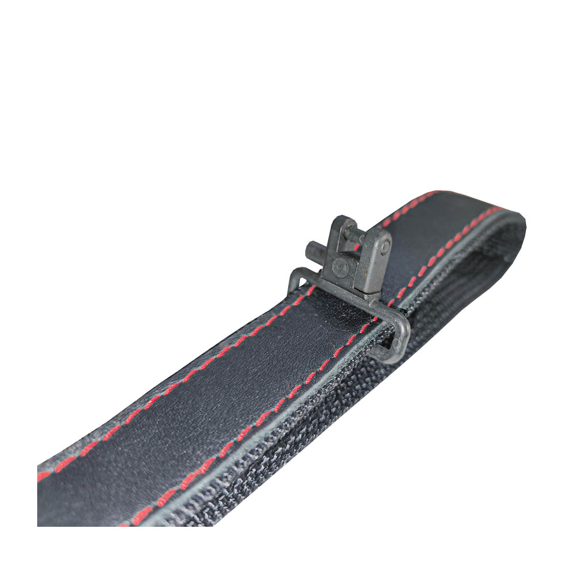 Correa para rifle Blaser Monza cuero negro y costura roja (5) Correa para rifle Blaser Monza cuero negro y costura roja