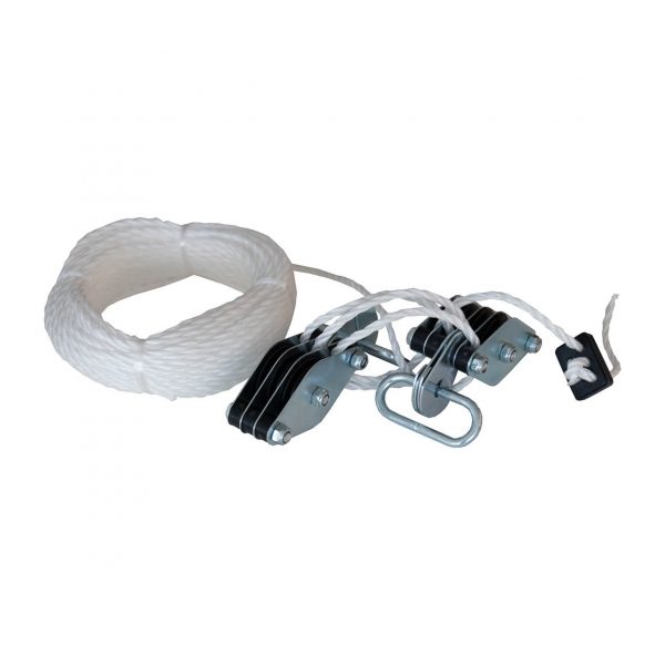 Polea polipasto para comedero de caza