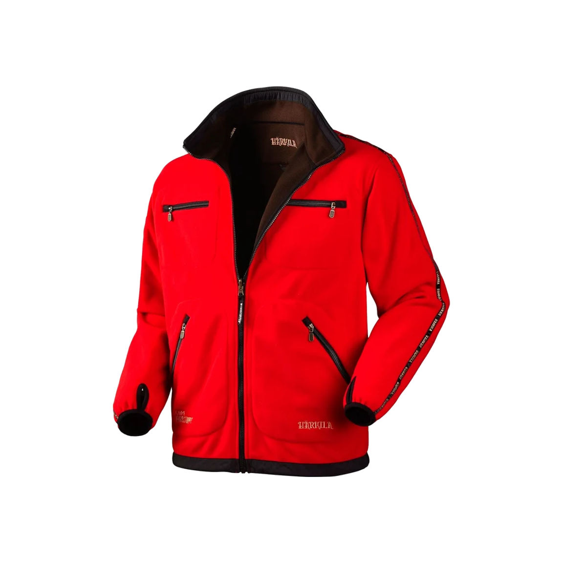 Chaqueta polar reversible de caza Harkila Kamko marrón y rojo (2) Chaqueta polar reversible de caza Harkila Kamko marrón y rojo