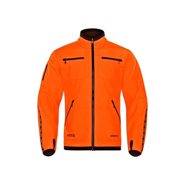 Chaqueta polar reversible de caza Harkila Kamko verde y naranja